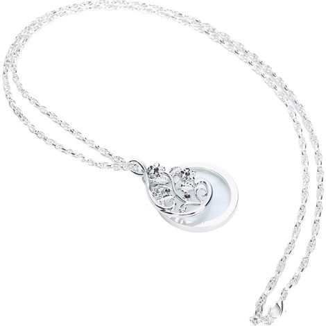 Collier loupe grossissement 4.5x en métal argenté, pendentif portable avec chaîne pour lecture (1/5)