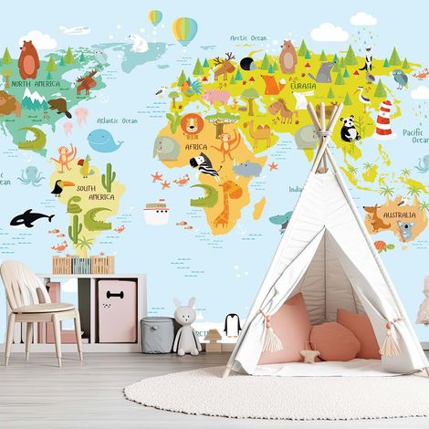 Papier peint enfant world map papier peint (1/5)
