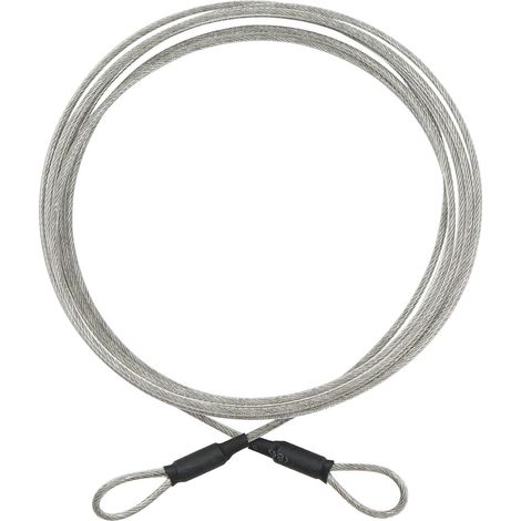 Câble Acier Recouvert Antivol - Dispositif en Acier Avec Boucles, Revêtement Plastique Antirouille Pour Salon Jardin, Mobilier Terrasse, Vélos. Longueur: 3m (1/5)