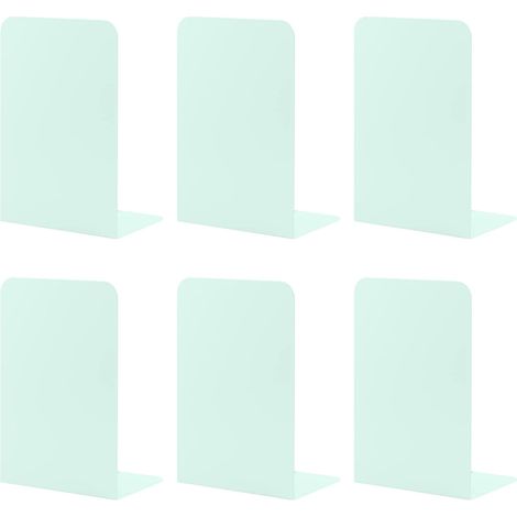 Serre-Livre Metal, 3 Paires Serre-Livres Enfants,Anti-Rayures Serre-Livres Design, pour Bureaux,Décoratifs, Étagères,Écoles et Librairie (Macaron Vert) (1/5)
