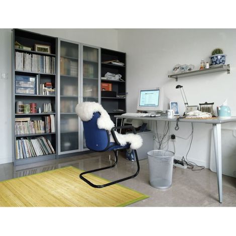 SOLO BAMBOO - Tapis en bambou larges lattes et ganse anis 120x180