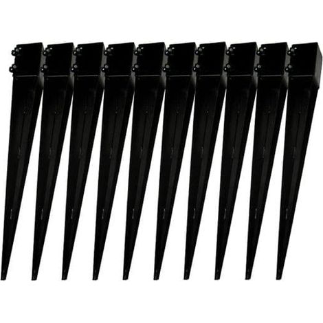 x10 3" Spike Bolt Grip Fence Supports - 75MM Post Timber Drive In Holder Like Metpost (1/4)