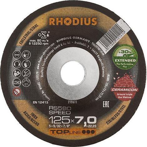 Disco de amolar Rhodius rs580 speed 115 mm 7 mm (1/5)