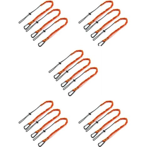 Cordon à outils, 15 cordons de sécurité avec mousqueton, amortisseur réglable (1/4)