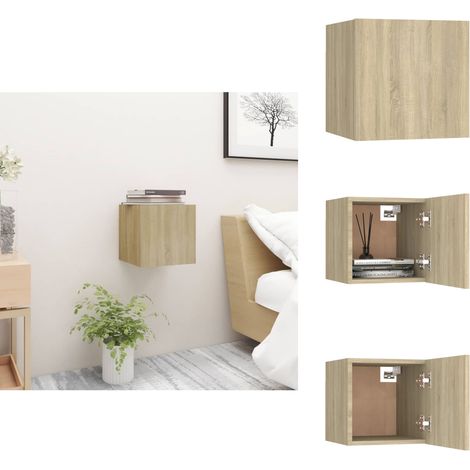 Nachttisch Sonoma-Eiche 30,5x30x30 cm Holzwerkstoff - Nachttisch - Holznachtisch - Wohnzimmer Deko - Sideboard - Regal (1/5)