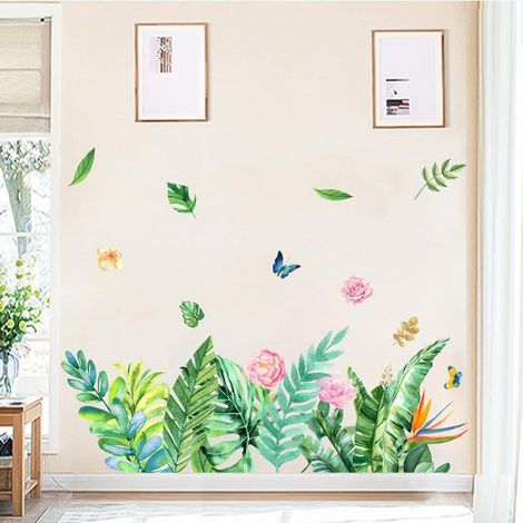 Stickers muraux papillons, fleurs et plantes pour la décoration de la maternelle (1/5)