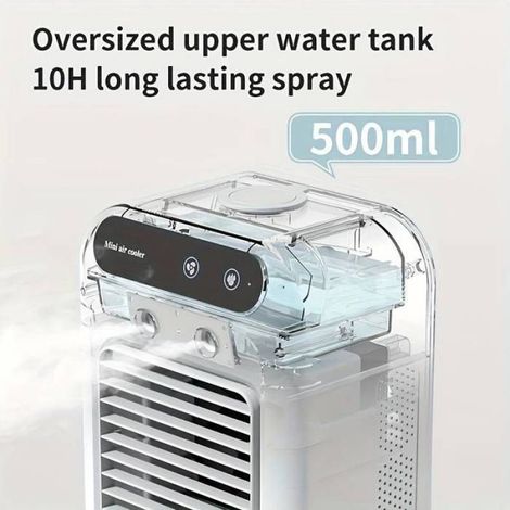 Climatiseur Mobile portable réservoir 500ml brumisation refroidissement chambre bureau tente camping (1/5)