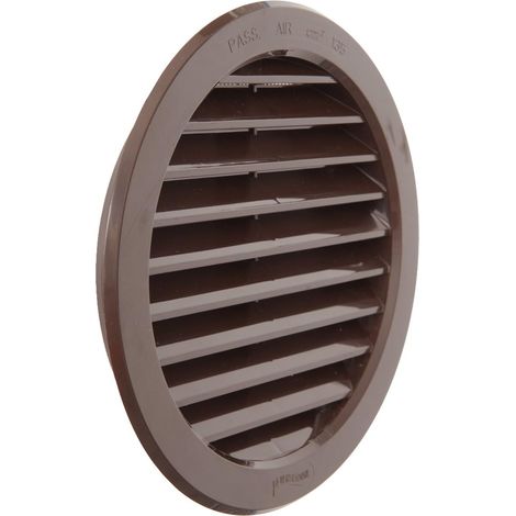 1 Grille De Ventilation, Ronde En Plastique Marron, Diamètre 190 Mm, Pour Trou 157 Mm, Avec Filet Anti-Insectes (1/5)
