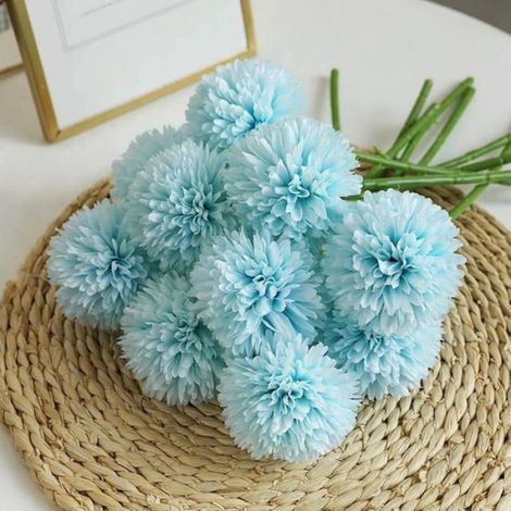 Hortensia Artificielle - 12 Pièces - Tige Métallique Recouverte Plastique - Diamètre Fleurs 7 cm - Hauteur 28 cm - Pour Décoration Intérieure et Bouquets DIY (1/5)