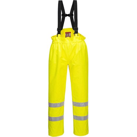 Pantalon Bizflame Rain non doublé Hi-Vis Antistatique FR couleur : Jaune taille XXL - PORTWEST (1/2)