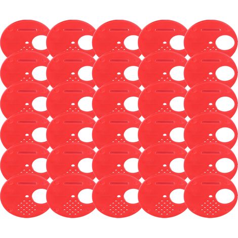 Lot de 30 disques en plastique pour couvercle d'entrée de ruche, grilles de ventilation rondes, accessoires apicoles, rouge (1/5)