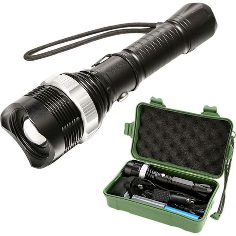 Focus réglable Torche LED avec batterie étanche - Noir (1/4)