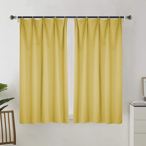 Rideau occultant pour salon, rideau isolant thermique, rideau à œillets, adapté aux portes-fenêtres (2 pièces, 100 x 110 cm).