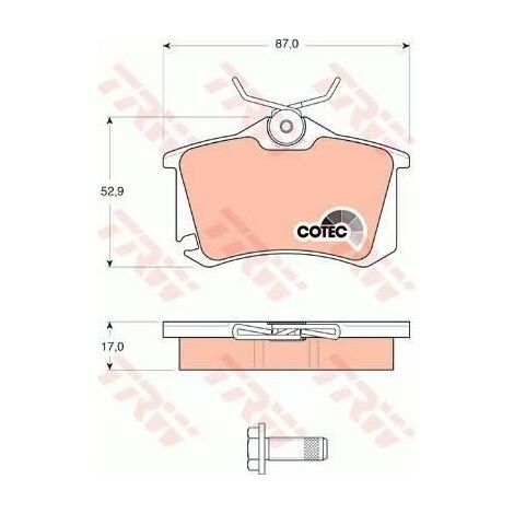 Kit de plaquettes de frein, frein à disque TRW Automotive GDB1578 AUDI (1/2)