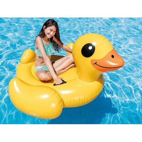 Intex – Bouée canard gonflable 147x147x81 cm – 2 chambres à air – Poignées intégrées pour sécurité – Flotteur piscine