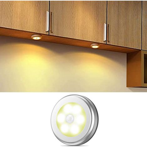 Lampe à détecteur, Veilleuse, LED Détecteur,utilisée pour les couloirs/armoires/table de nuit, Blanc, Lumière blanche, KINSI (1/5)