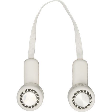 3000 mAh, 5 V, freihändig bedienbarer 4-Stufen-Nackenventilator mit USB-Ladefunktion, ohne Rotorblätter, für Sport und Outdoor-Aktivitäten, Beige (1/5)