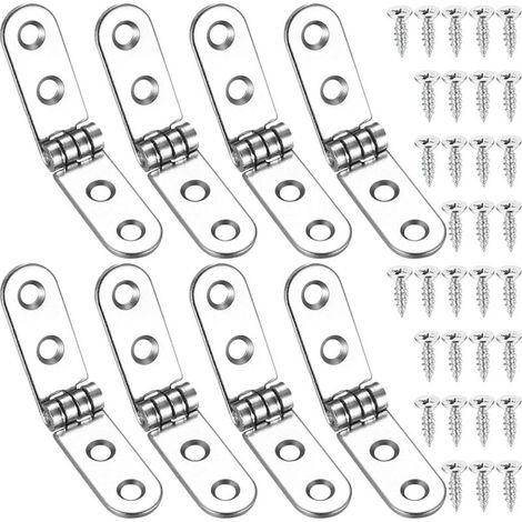 8 bisagras plegables de 180 grados, bisagras abatibles, bisagras independientes para puertas, ideales para máquinas de coser, mesas plegables y muebles de cocina -Crezuo