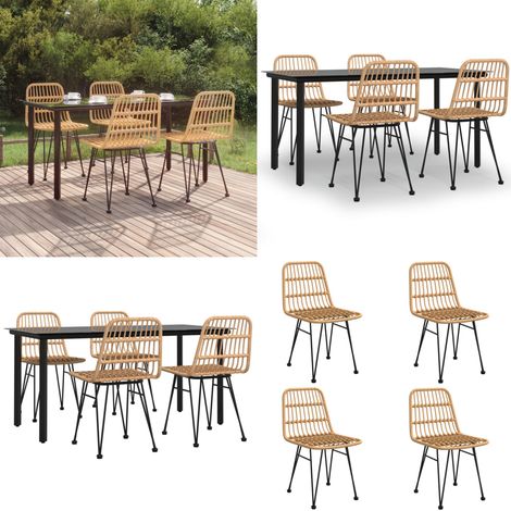 Set da Pranzo da Giardino 5 pz in Polyrattan - Tavolo da pranzo da esterno - Sedie da pranzo da giardino