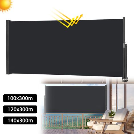 Froadp Auvent Latéral Rétractable de Balcon 100 x 300 cm, Anthracite (1/5)