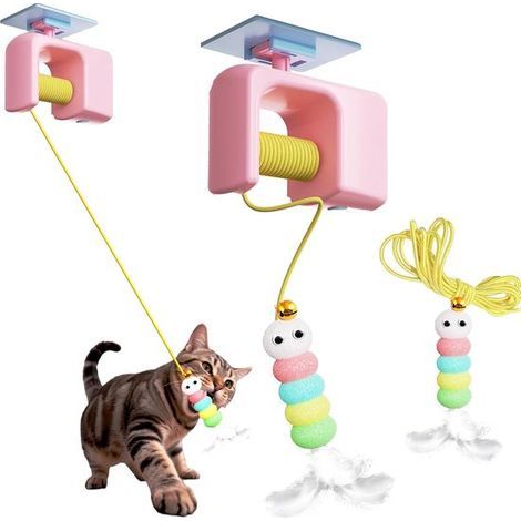 Interaktives Katzenspielzeug – 180 cm – Rosa – Automatisches Hängejo-Jo – Intelligenzspielzeug für Katzen (1/5)