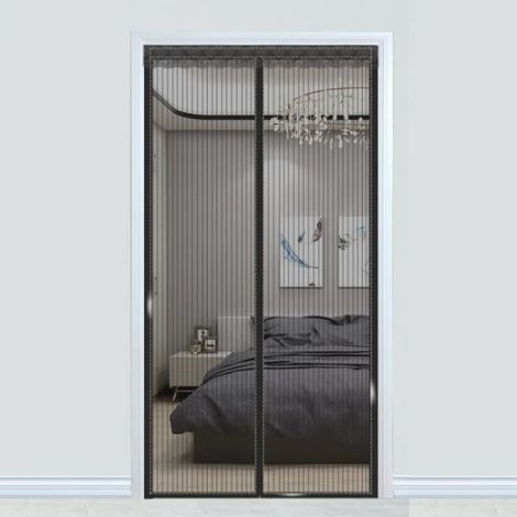 1 x Moustiquaire de Porte, Fermeture Automatique, Magnétique, Polyester, Anti-Insectes, pour Maison (1/4)