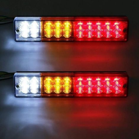 Feux Arrière LED - 40 LED - 10-30 V DC - IP65 - Pour Remorque Camion Fourgonnette Bateau Caravane - 237 x 50 x 30 mm (1/4)