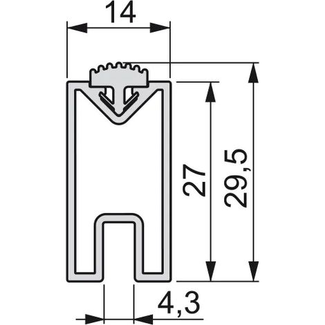 Tubo Appendiabiti Emuca Rettangolare 30x15mm 2,35mt Moka