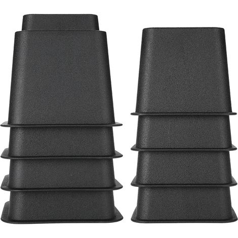 Ensemble de rehausseurs de meubles réglables, pour lit, chaise, canapé, 4x5 et 3 pouces, noir (1/5)