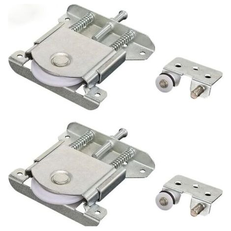 Green Mobility-Paire de roulettes pour portes coulissantes, roulettes pour placards, fenêtres et portes coulissantes (argent) (1/4)