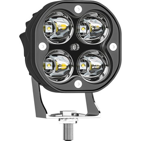 1pc 40W 3 canaux LED lampe de travail, projecteur carré, 6500K LED conduite lumière pour 9-80V voiture camion hors route ATV SUV