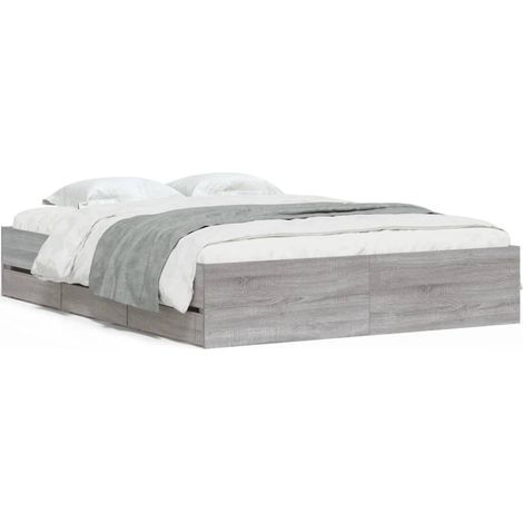 Maison Exclusive - Giroletto Cassetti Grigio Sonoma 150x200 cm Legno Multistrato
