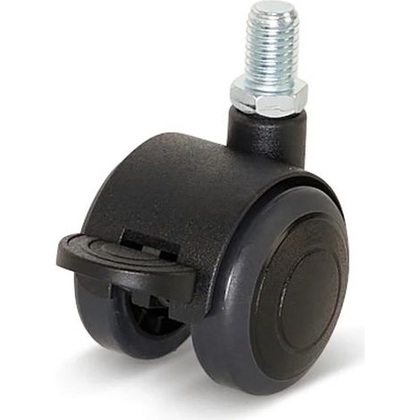 Roulette pivotante freinée - MESO - Premium - PU - 40 mm - Capot + tige 8 x 15 mm