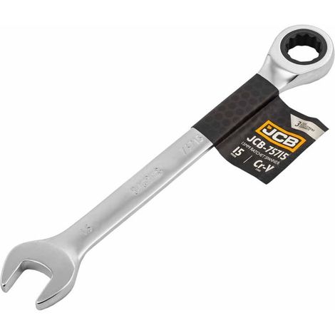 Chiave a cricchetto JCB 15mm acciaio resistente corrosione ergonomica