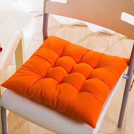 Coussin de Chaise de Salle à Manger 40x40 Coussin de Chaise de Couleur Unie pour Usage intérieur et extérieur ( Orange) (1/3)