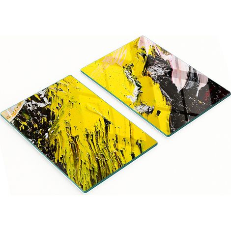 Tableros de vidrio duraderos y elegantes con un patr贸n de textura abstracta de 2x40x52 cm.
