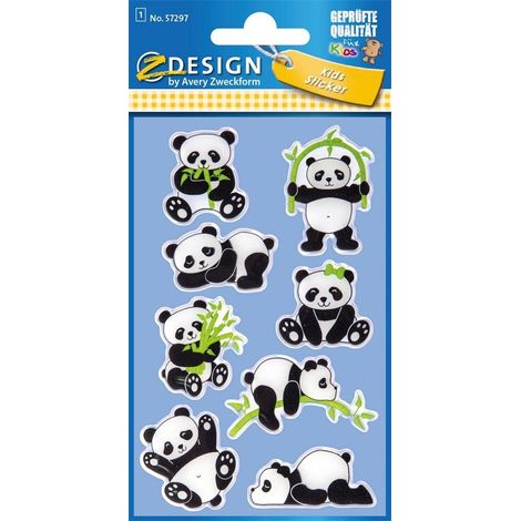 Glänzende Aufkleber – Pandas