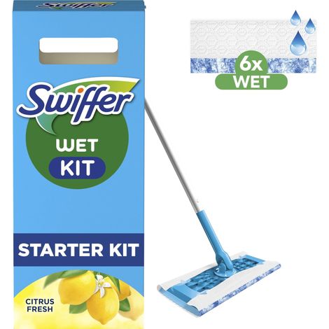 Swiffer Boden Kit de inicio azul con mopas y paños