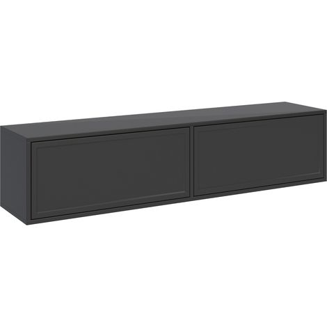 Selsey Velveto - TV-Hängeboard 2-türig, Schwarz, 140 cm