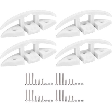 Lot de 4 Taquets de Quai Pliants en Nylon Marin Blanc 13cm 3 Trous Haute Résistance pour Bateau (1/5)
