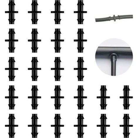 200 pezzi di connettori per irrigazione a goccia, connettori a barb per irrigazione a goccia adatti per tubi da 4/7 pollici, giunti di irrigazione diritti (diametro: 6,7 mm) (1/4)