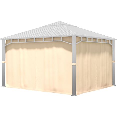 TOOLPORT 4 Seitenteile für Gartenpavillon Sunset Superior 4x4 m - Polyester ca. 180 g/m² - mit Reißverschluss - champagner (1/5)