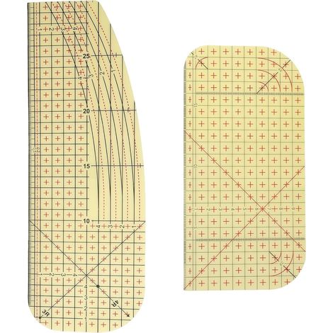 Ensemble de deux règles à repasser – accessoires de patchwork et de couture – pour repasser les ourlets de pantalons, les bords de jupes et les poignets – (30 x 10 cm et 20 x 10 cm) (1/5)
