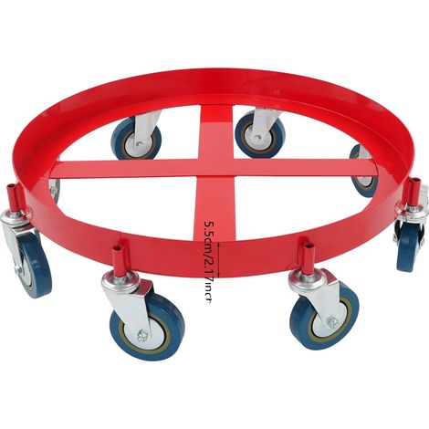 Carrello portafusto, struttura robusta, elevata capacità di carico, rosso (1/2)