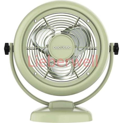 Cecotec , Ventilateur de Table EnergySilence 800 RetroDesk Green , 20 W, Diamètre 25 cm, 3 pales, 2 Vitesses, Design Soigné (1/5)