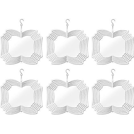 Lot de 6 supports vierges pour girouettes à sublimation de 20 cm (8 pouces) pour jardin extérieur - (1/5)