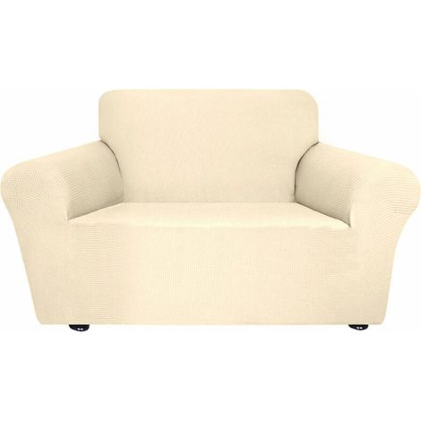 Fleece sofa cover, simple off-white (1/5)