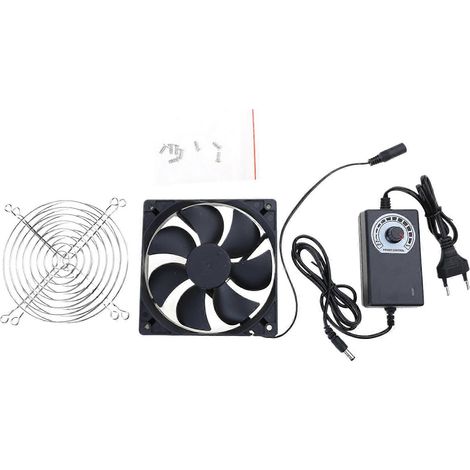 Ventilateur 100V/240V AC à haut débit d'air et variateur de vitesse 100V/240V AC pour une meilleure circulation de l'air dans les bâtiments d'élevage et les poulaillers, multicolore (1 ventilateur, pr (1/5)