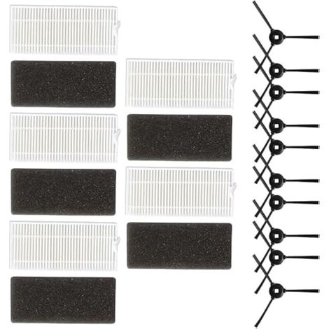 15 brosses latérales HEPA aspirateurs robotiques FOR Lefant M200 M201 M501 T700, 5 filtres HEPA, 10 brosses latérales (15 pièces) (1/5)
