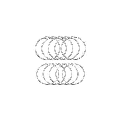 Lot de 10 Anneaux de Reliure, 80mm Anneaux Ouverts en Métal Polyvalent avec Fermeture Rapide pour Rideau de Douche Porte-clés Scrapbooking